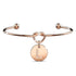 Fancy Alphabet Letter Initial Bangle in Rose Gold -A